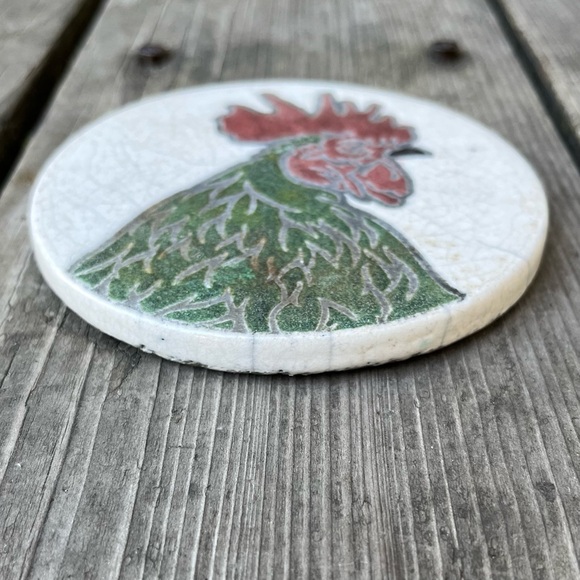J. Dillon Handmade Ceramic Rooster Pottery Coaster - Picture 5 of 10
